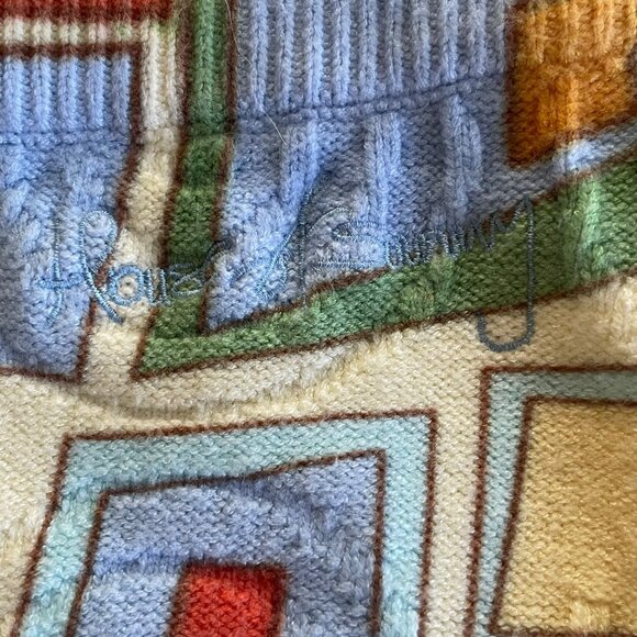 House Of Sunny Pepperland Knit Flared Pants Puzzle Print Women's Size 4 - Picture 5 of 9